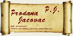 Prodana Jačovac vizit kartica